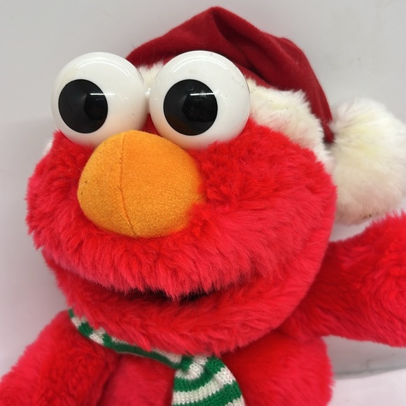 Vintage Tyco Preschool Toys Christmas Elmo Stuffed Sesame Street Elmo Toy - Picture 2 of 5